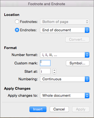 word for mac working with footnotes